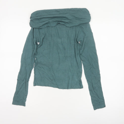 NA-KD Women’s Green Off Shoulder Long Sleeve Knit Top Size S