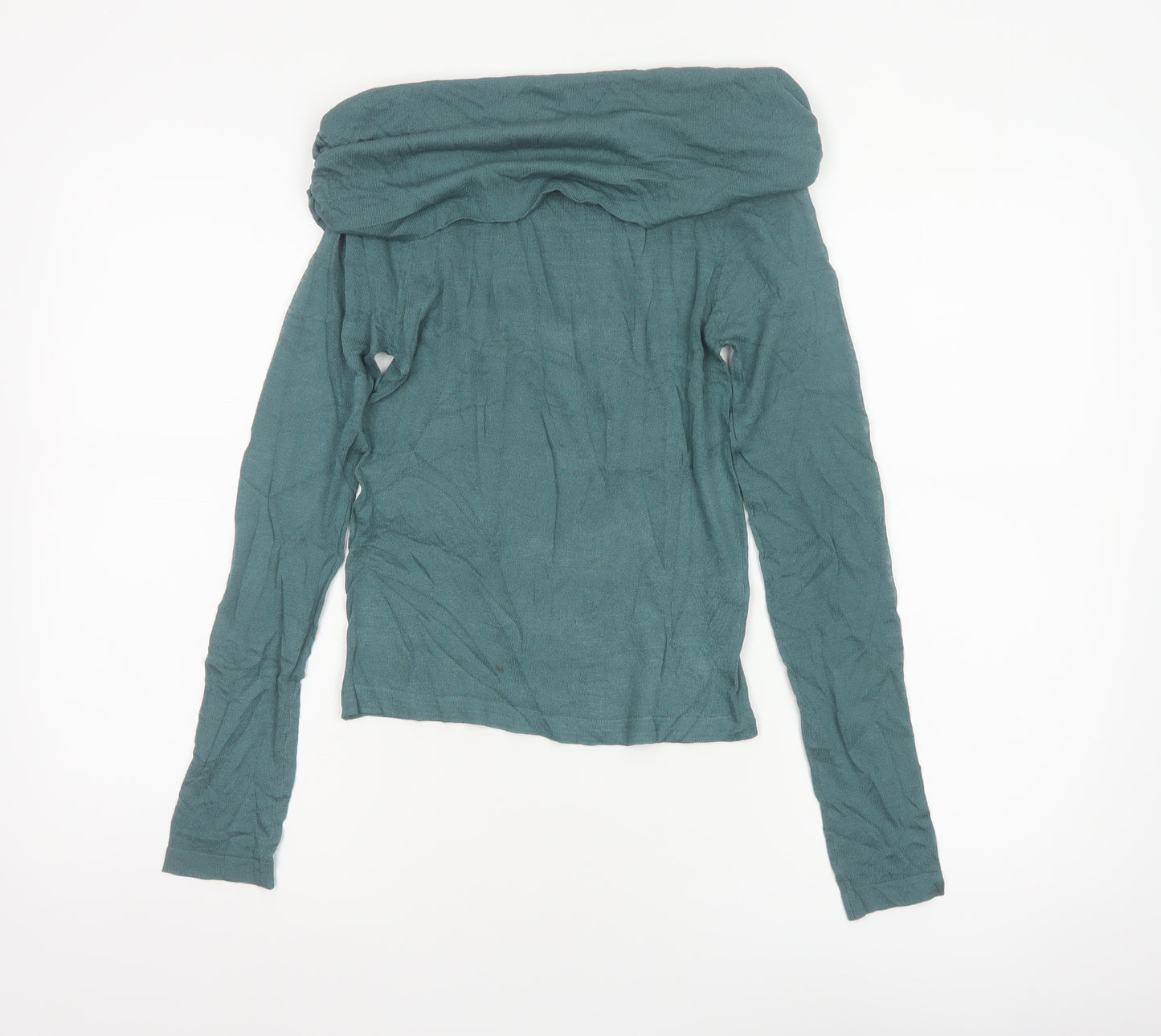 NA-KD Women’s Green Off Shoulder Long Sleeve Knit Top Size S