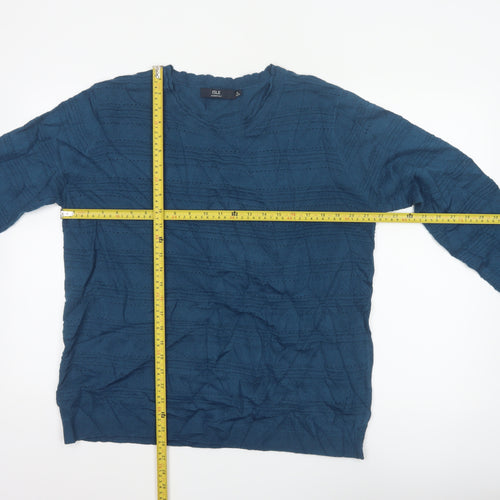 Isle Essentials Women’s Blue Size 24 Textured Knit Pullover Jumper