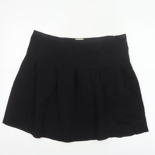 Gap Women Black XL Pleated Flare Short Skater Skirt