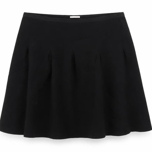 Gap Women Black XL Pleated Flare Short Skater Skirt
