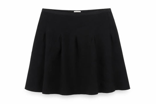 Gap Women Black XL Pleated Flare Short Skater Skirt