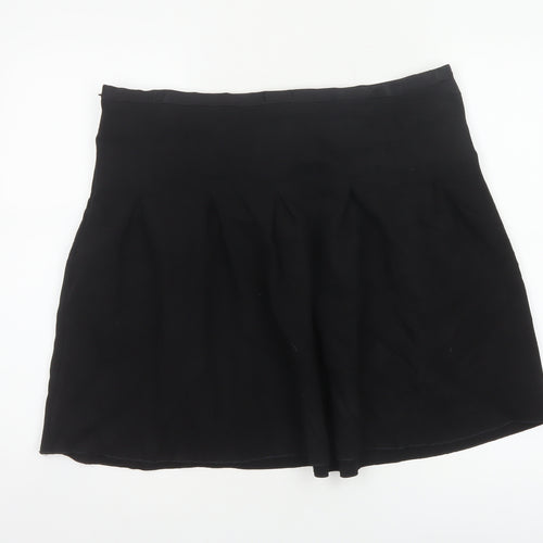Gap Women Black XL Pleated Flare Short Skater Skirt