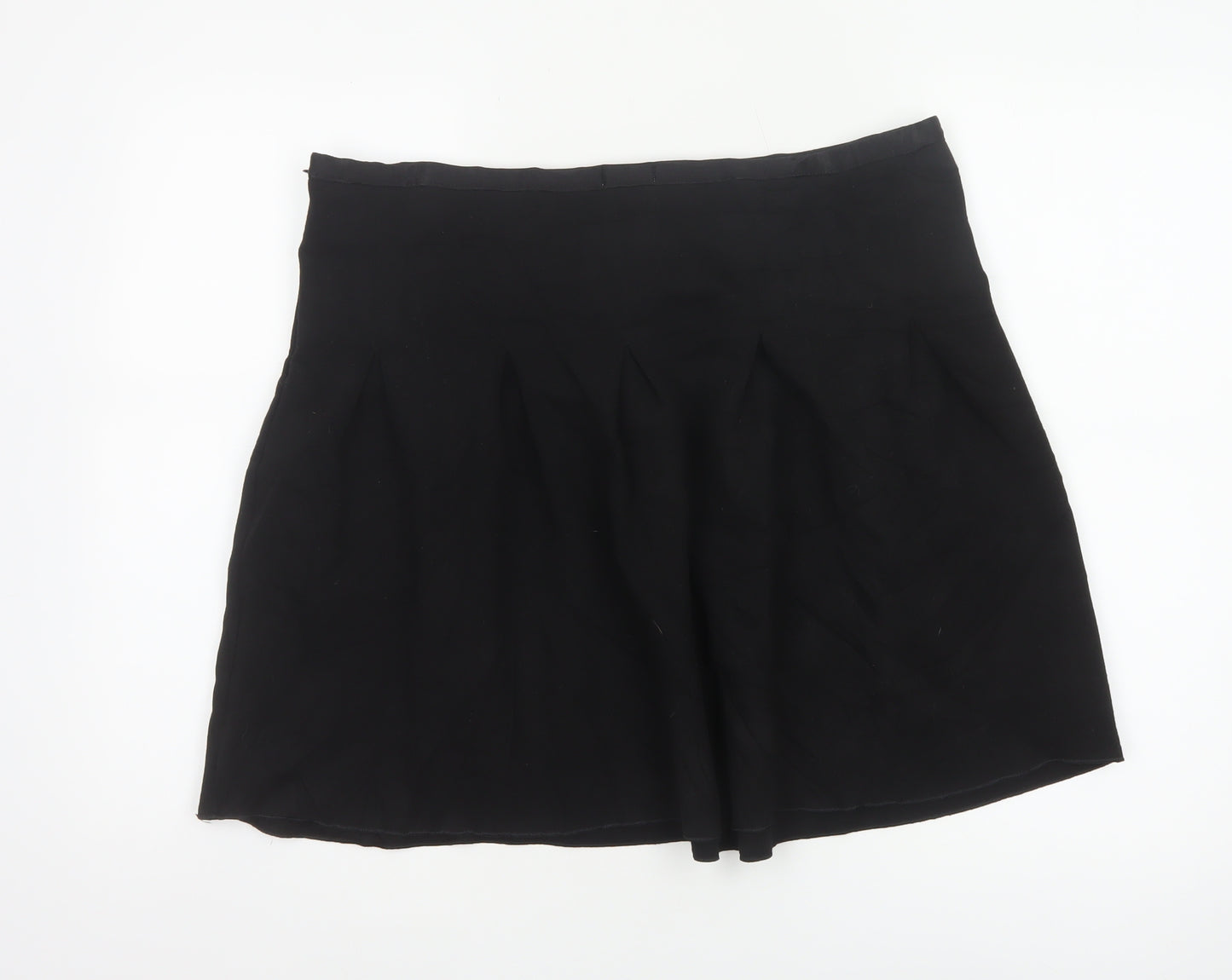 Gap Women Black XL Pleated Flare Short Skater Skirt