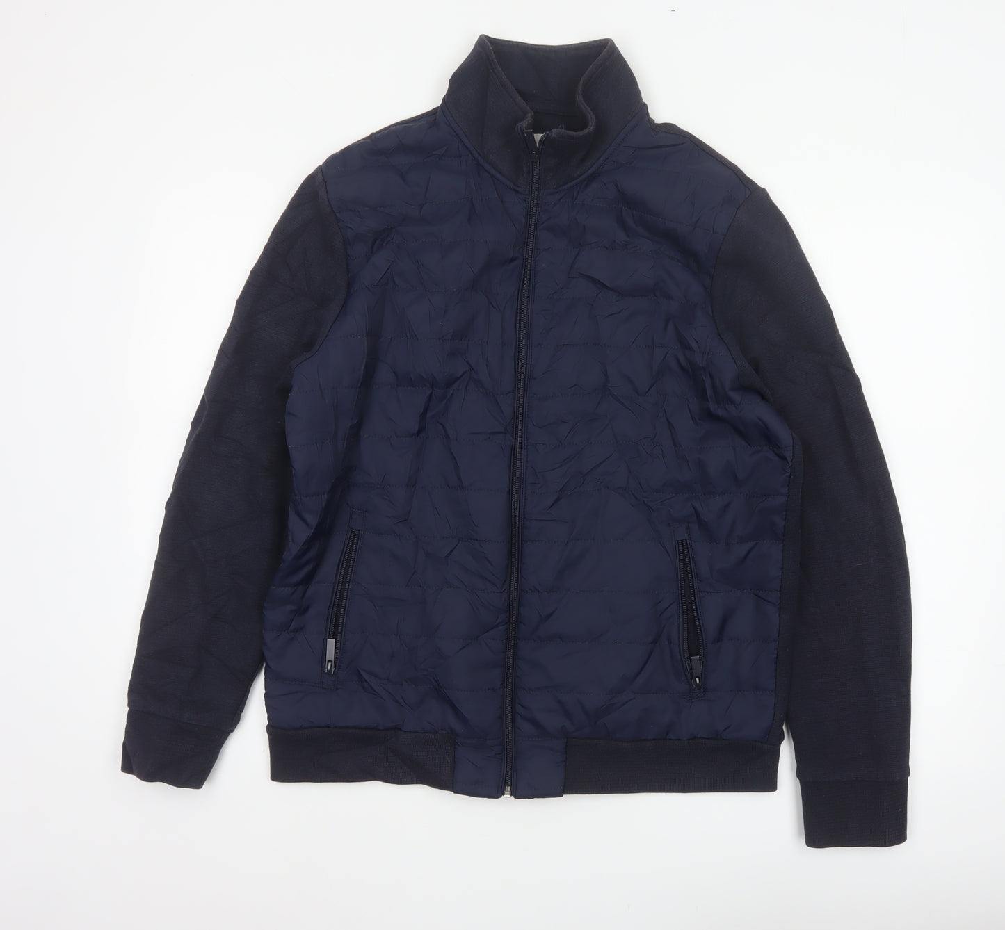 Jasper Conran Men’s Blue L Quilted Puffer Jacket Full Zip