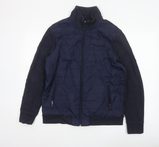 Jasper Conran Men’s Blue L Quilted Puffer Jacket Full Zip