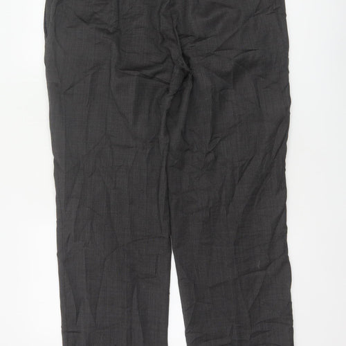 John Lewis Men’s Grey 36R Pure Wool Straight Dress Trousers
