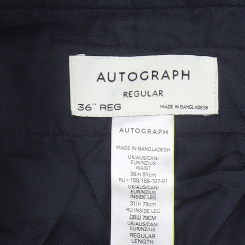 Autograph Men’s Black 36in Regular Straight Dress Trousers