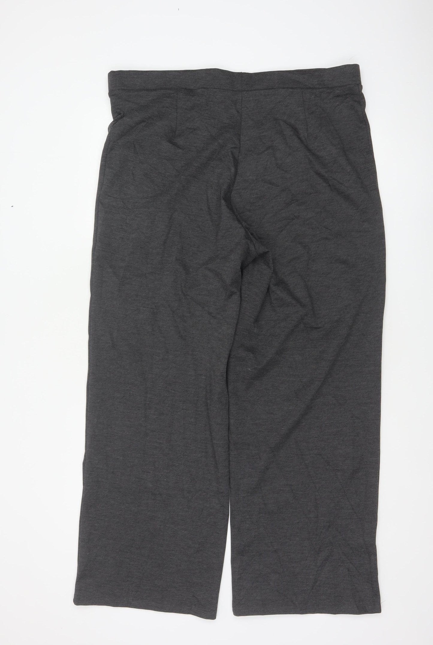 H&M Women Grey UK 18 Wide-Leg Sailor Button Trousers