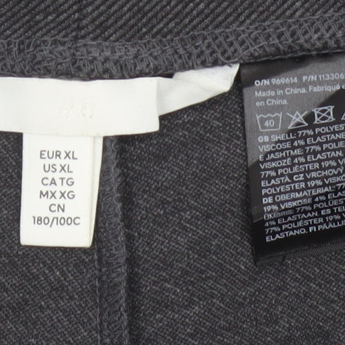H&M Women Grey UK 18 Wide-Leg Sailor Button Trousers