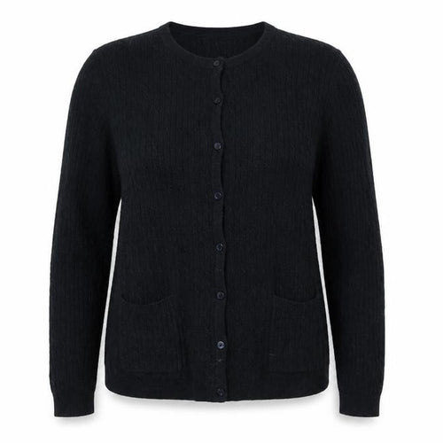 Maine Women’s Black Size 20 Cable Knit Button Cardigan with Pockets