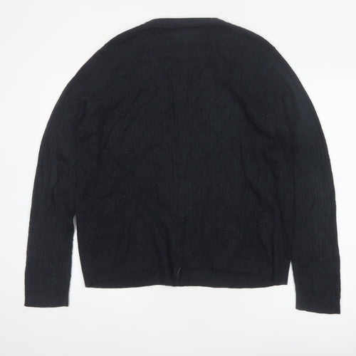 Maine Women’s Black Size 20 Cable Knit Button Cardigan with Pockets
