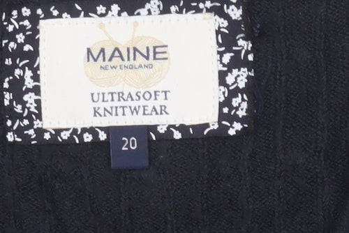 Maine Women’s Black Size 20 Cable Knit Button Cardigan with Pockets