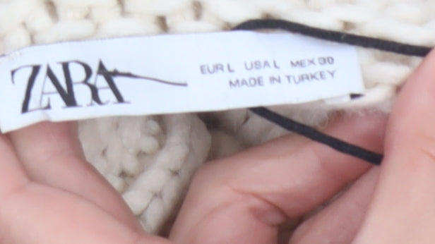 Additional view of Zara Women Ivory L Cable Knit Roll Neck Chunky Jumper