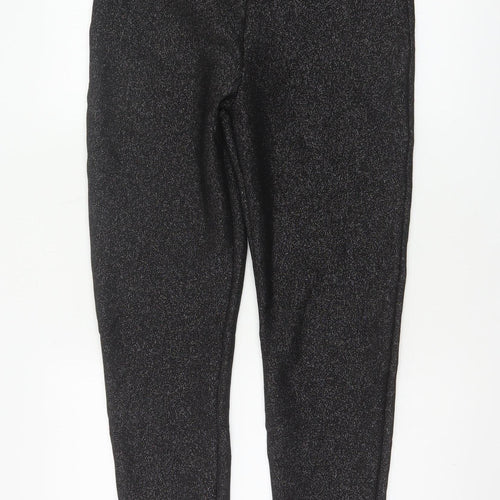 M&S Women’s Black Sparkle Slim Trousers UK 12 Long Stretch