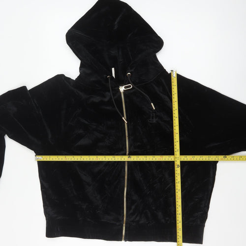 River Island Plus Women’s Black Velvet Full Zip Hoodie UK 18
