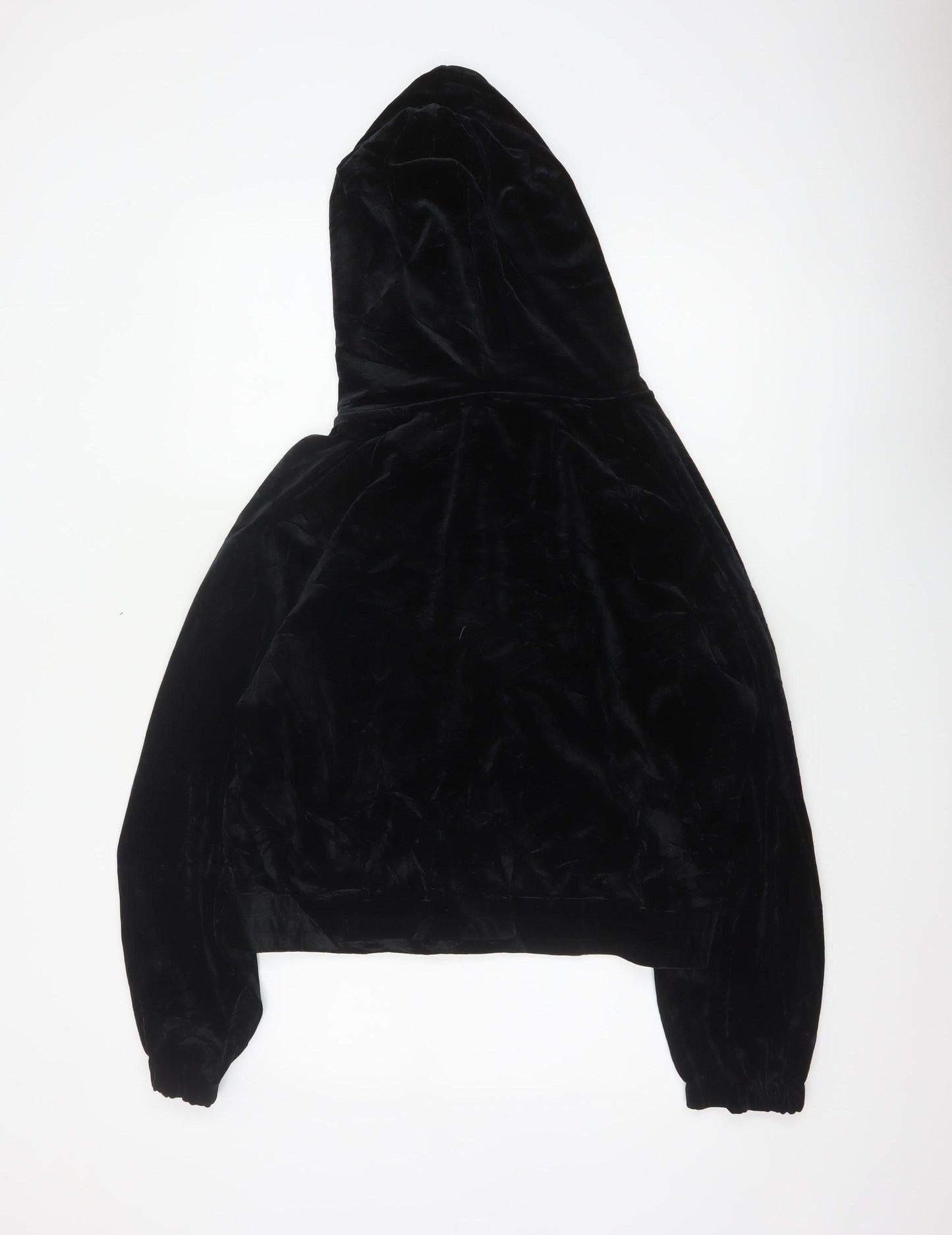 River Island Plus Women’s Black Velvet Full Zip Hoodie UK 18