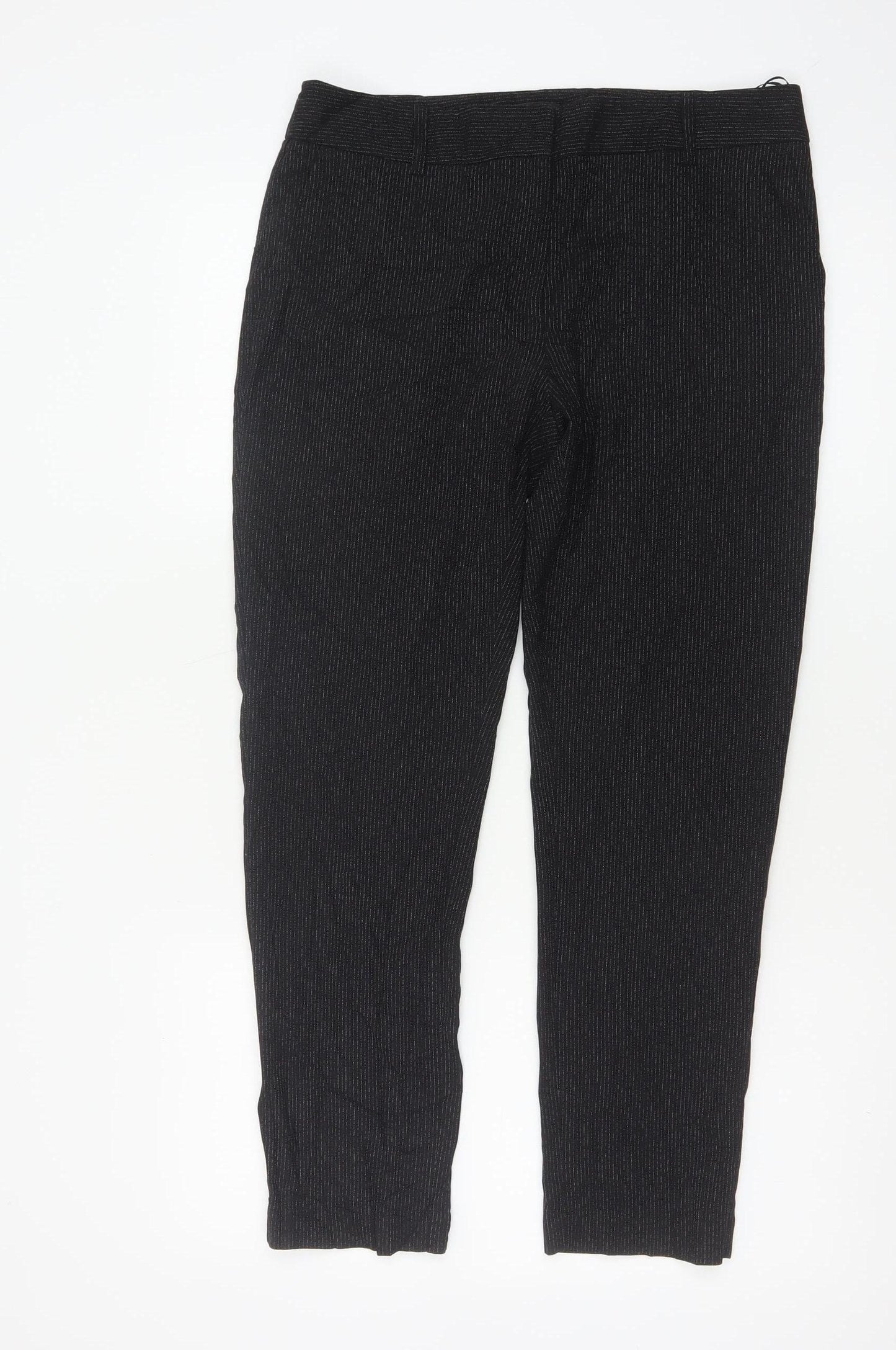 Next Women’s Black Pinstripe Slim Tapered Work Trousers UK 10