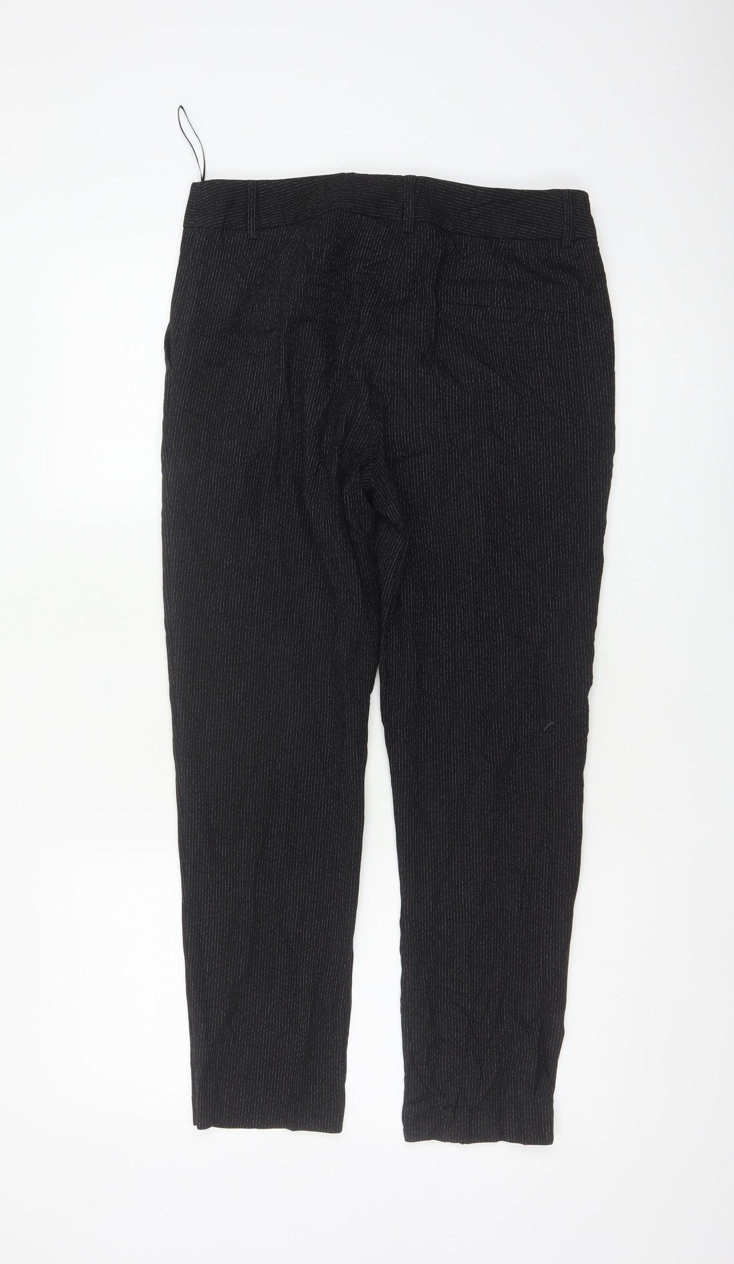 Next Women’s Black Pinstripe Slim Tapered Work Trousers UK 10