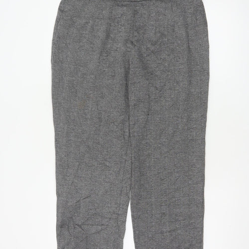 Marks & Spencer Women Grey Mix Size 16 Short Tapered Stretch Trousers