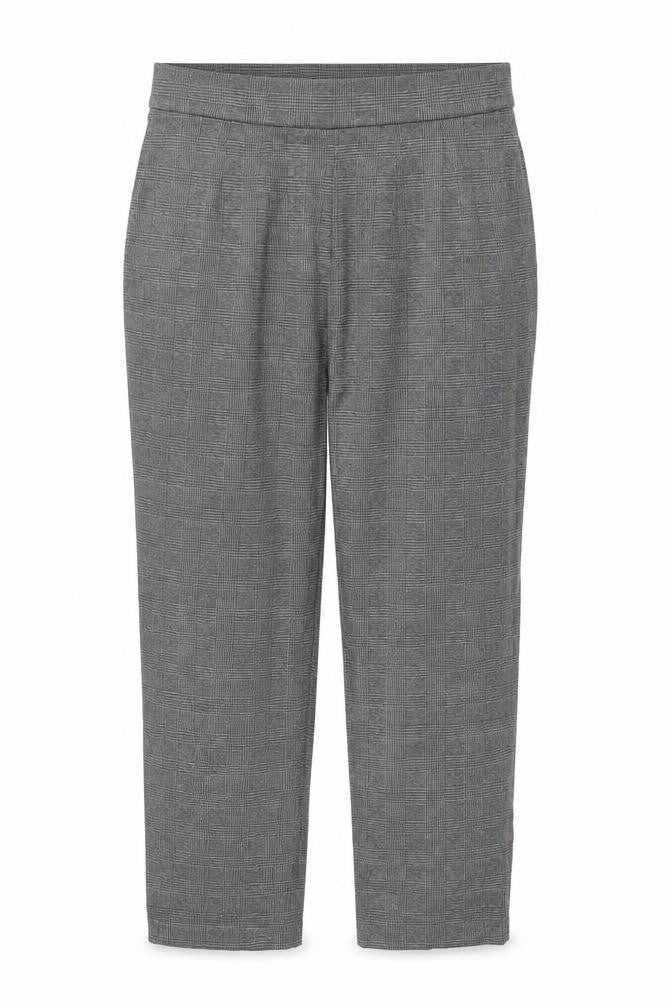 Front view of Marks & Spencer Women Grey Mix, size 16, Short Tapered Stretch Trousers