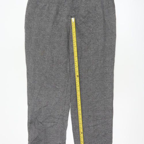 Marks & Spencer Women Grey Mix Size 16 Short Tapered Stretch Trousers
