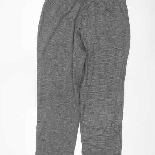 Marks & Spencer Women Grey Mix Size 16 Short Tapered Stretch Trousers