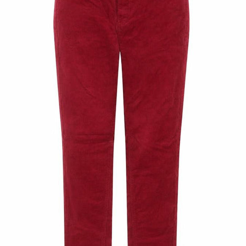 Marks and Spencer Women Red Corduroy Straight Trousers UK 10