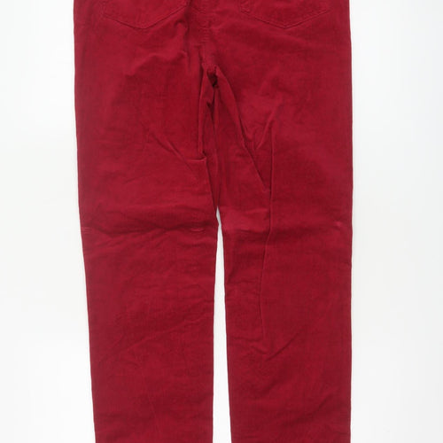 Marks and Spencer Women Red Corduroy Straight Trousers UK 10