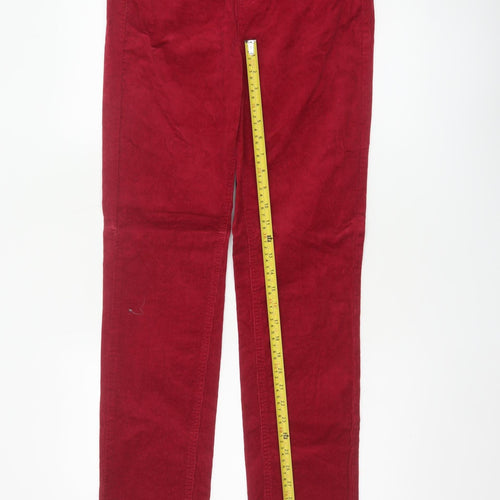 Marks and Spencer Women Red Corduroy Straight Trousers UK 10