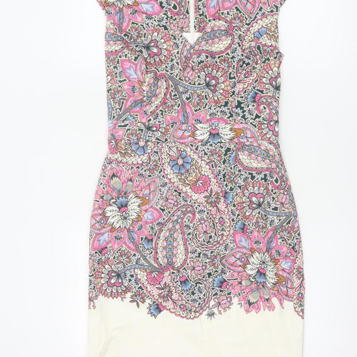 French Connection Women Multicoloured UK 10 Paisley Sheath Dress