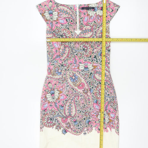 French Connection Women Multicoloured UK 10 Paisley Sheath Dress