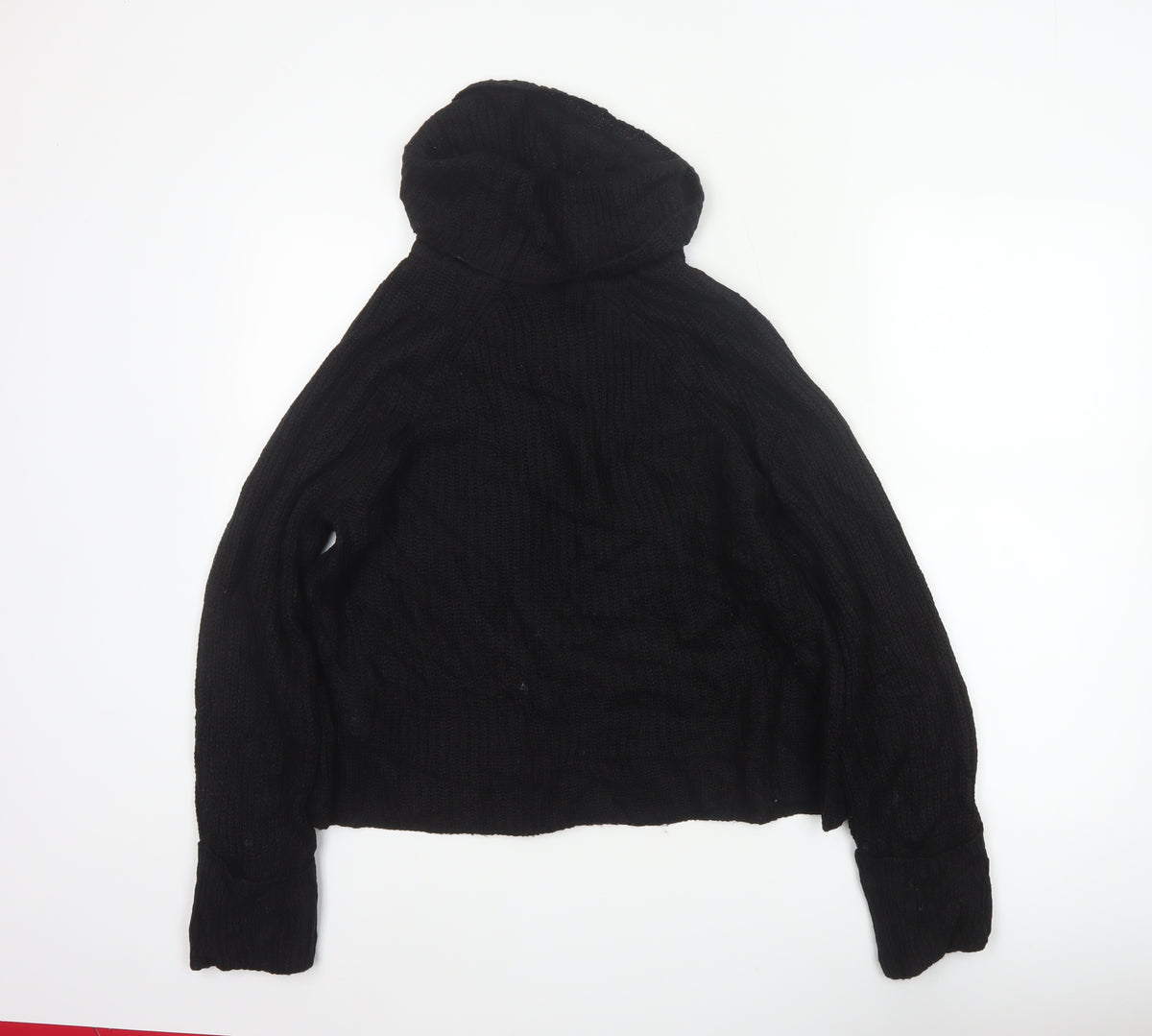 Brave Soul Women Black Size 14 Cable Knit Roll Neck Jumper
