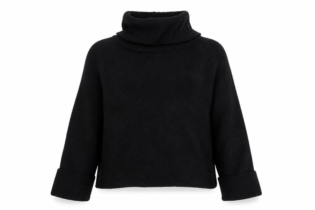 Brave Soul Women Black Size 14 Cable Knit Roll Neck Jumper