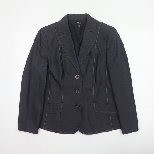 Oscar B. Women’s Black Size 14 Tailored 3 Button Blazer Jacket