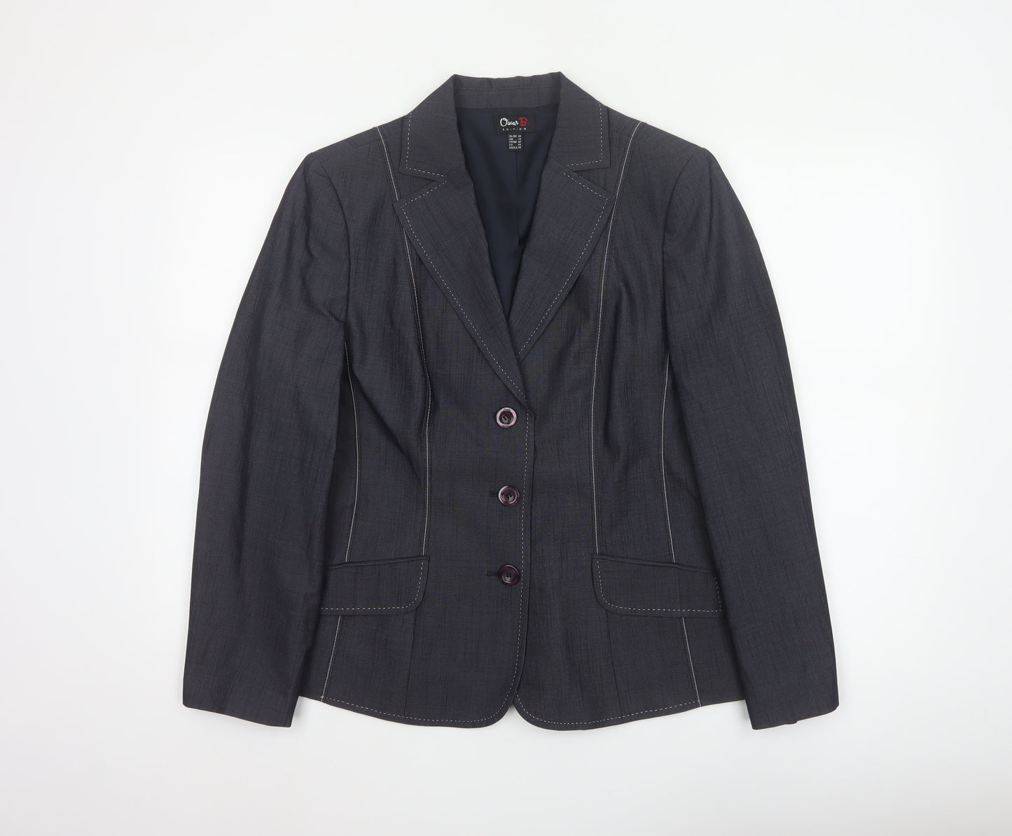 Oscar B. Women’s Black Size 14 Tailored 3 Button Blazer Jacket
