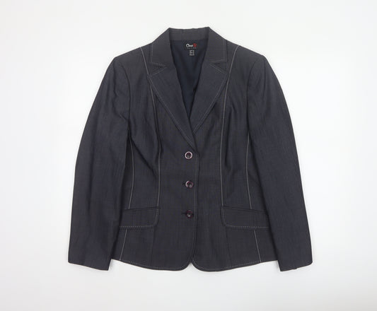 Oscar B. Women’s Black Size 14 Tailored 3 Button Blazer Jacket