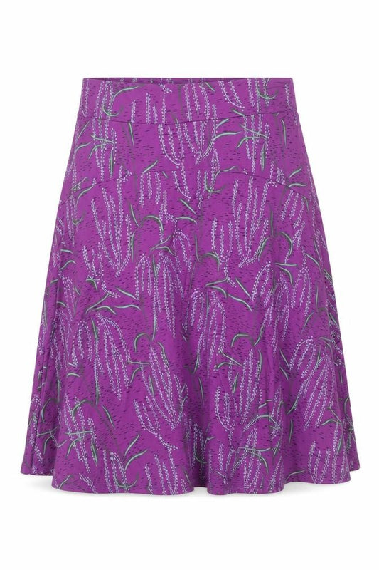 White Stuff Women Purple Floral A-Line Knee Skirt UK 12 Viscose