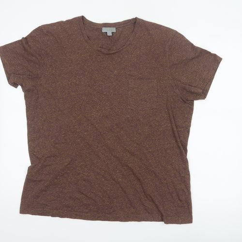 COS Women’s Brown Marl Cotton Pocket T-Shirt UK 14 Relaxed Basic