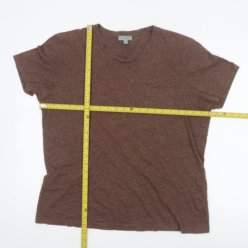 COS Women’s Brown Marl Cotton Pocket T-Shirt UK 14 Relaxed Basic