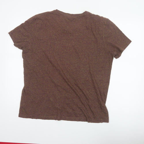 COS Women’s Brown Marl Cotton Pocket T-Shirt UK 14 Relaxed Basic