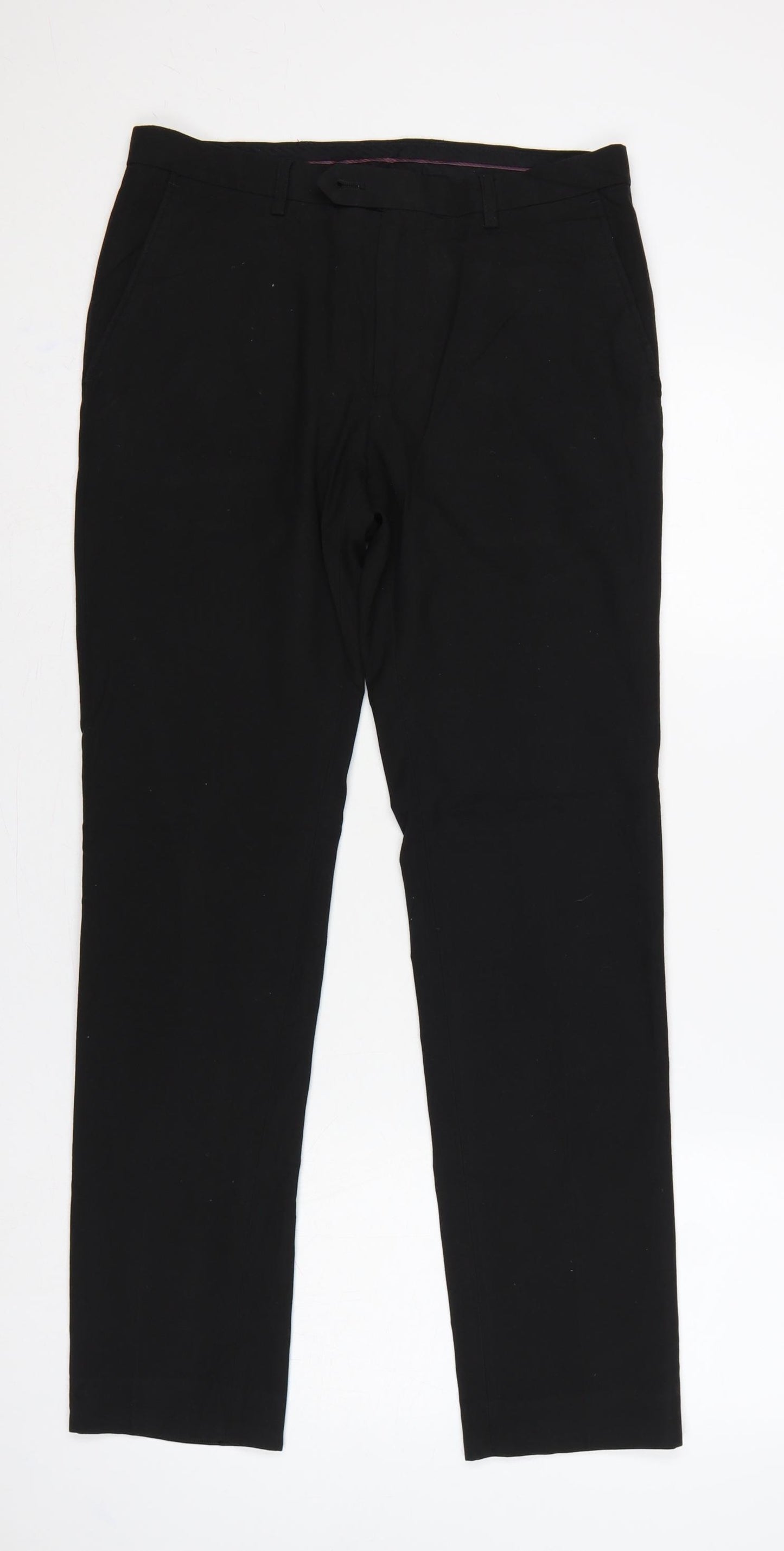 Next Men’s Black 30R Tailoring Straight Dress Trousers 30in