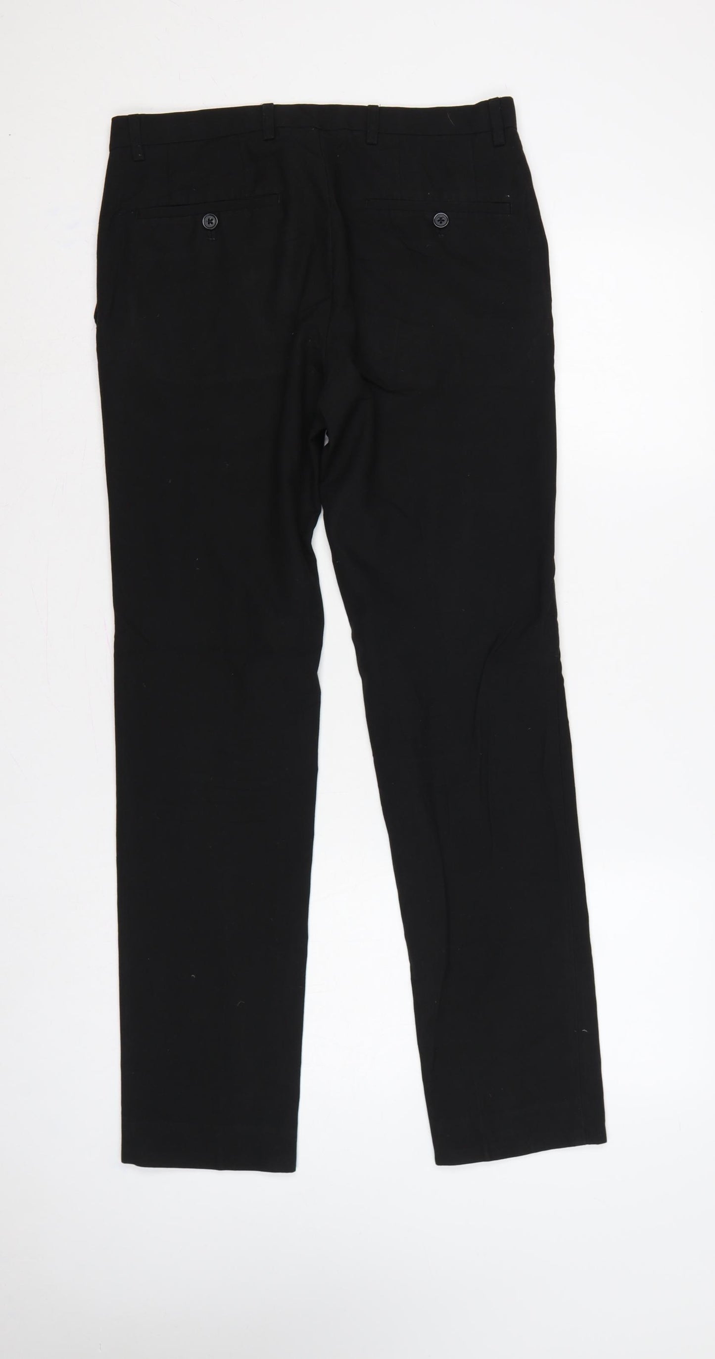 Next Men’s Black 30R Tailoring Straight Dress Trousers 30in