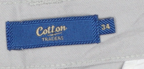 Cotton Traders Men’s Grey Cargo Trousers Size 34 Regular Straight Leg
