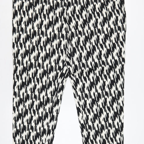 Marks & Spencer Women’s Black White UK 20 Tapered Stretch Trousers