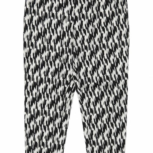 Marks & Spencer Women’s Black White UK 20 Tapered Stretch Trousers