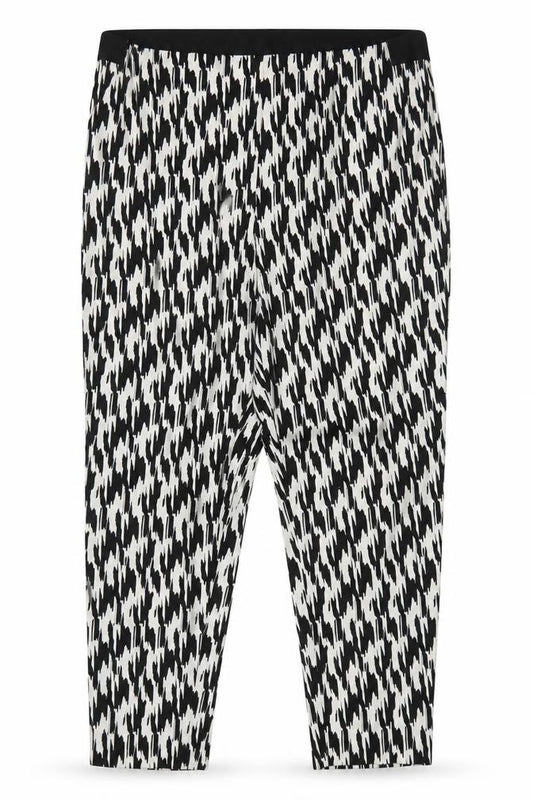 Marks & Spencer Women’s Black White UK 20 Tapered Stretch Trousers