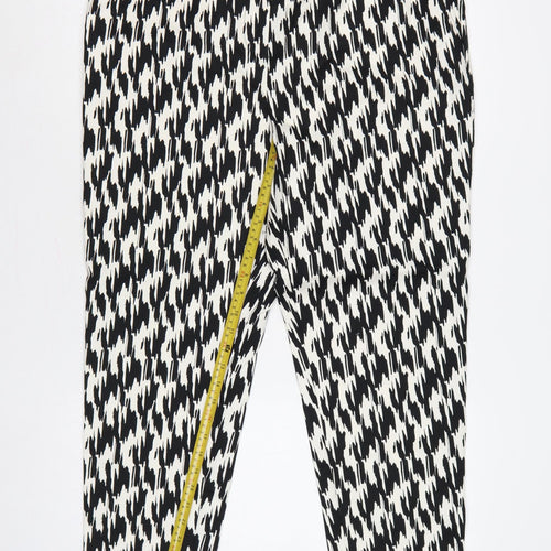 Marks & Spencer Women’s Black White UK 20 Tapered Stretch Trousers