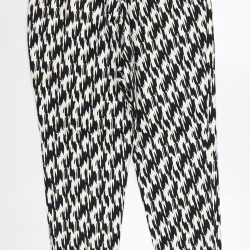 Marks & Spencer Women’s Black White UK 20 Tapered Stretch Trousers