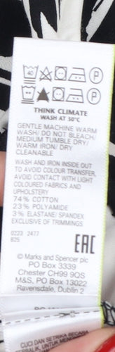 Marks & Spencer Women’s Black White UK 20 Tapered Stretch Trousers